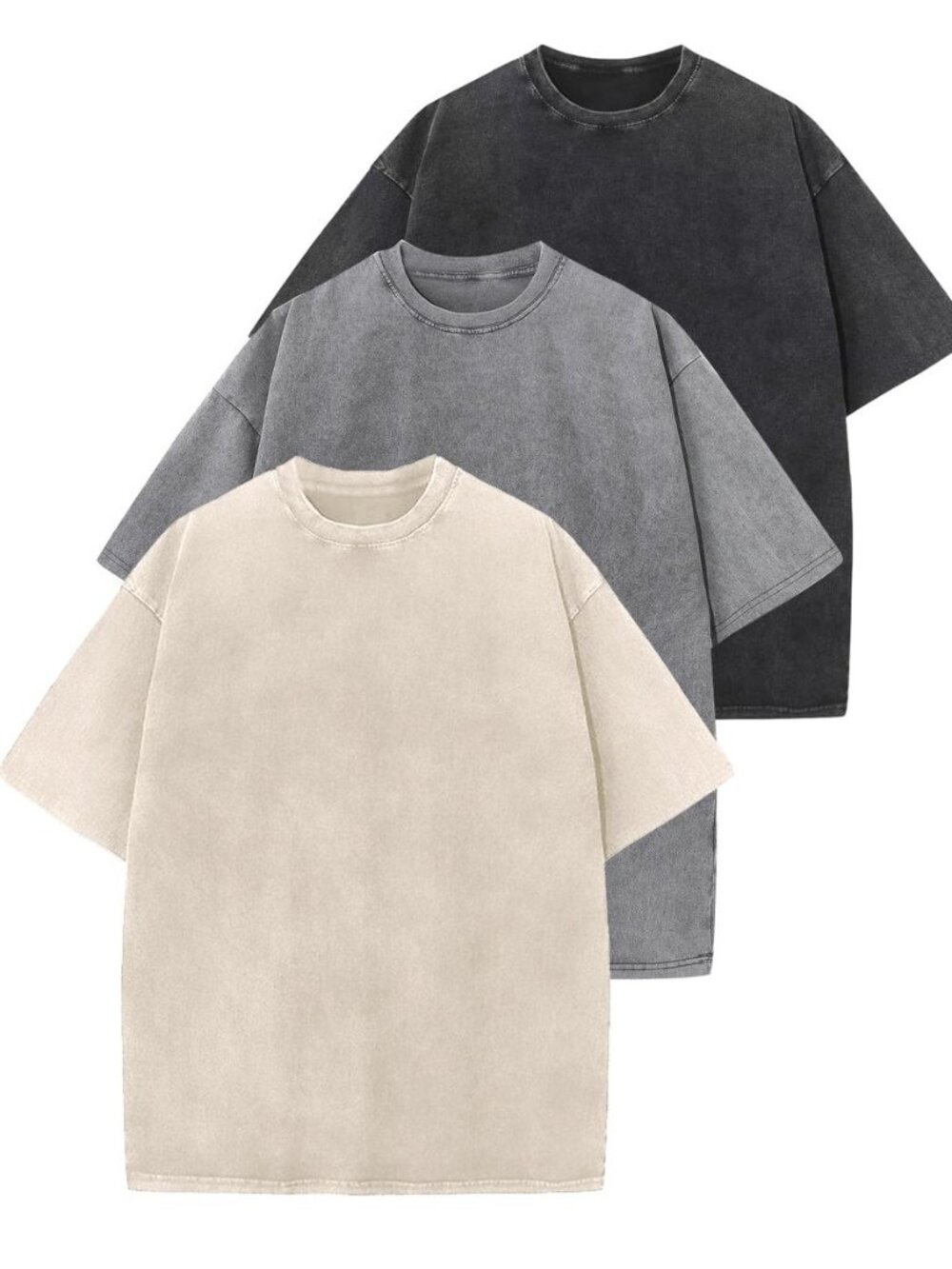 Oversized Tshirts for Women Vintage Washed Baggy Tees Cotton Short Sleeves Acid